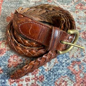 Coach braided leather belt